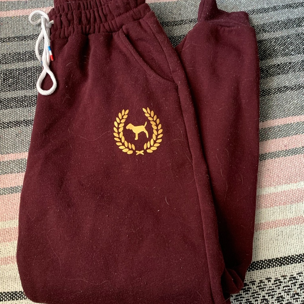 PINK Burgundy Sweatpants